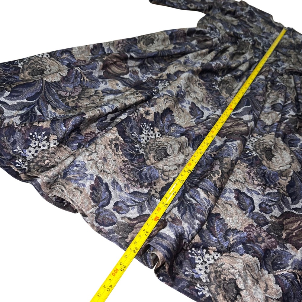 Vintage 80s MCS Ltd New York Floral Tapestry Women's Midi Dress Size 12 USA - Picture 10 of 16